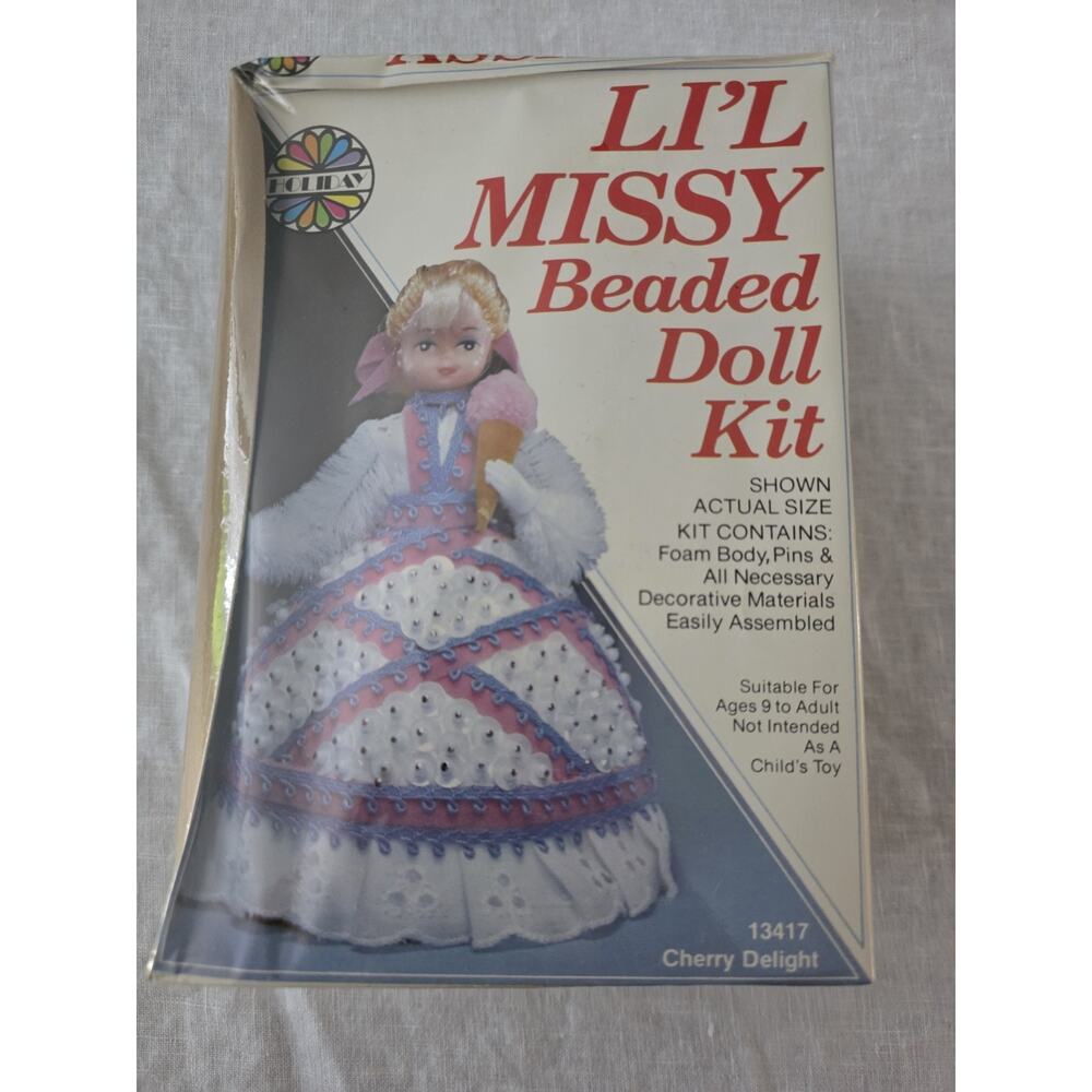 Vintage NEW SEALED LI’L MISSY Beaded Doll Kit Cherry Delight 13417 HOLIDAY
